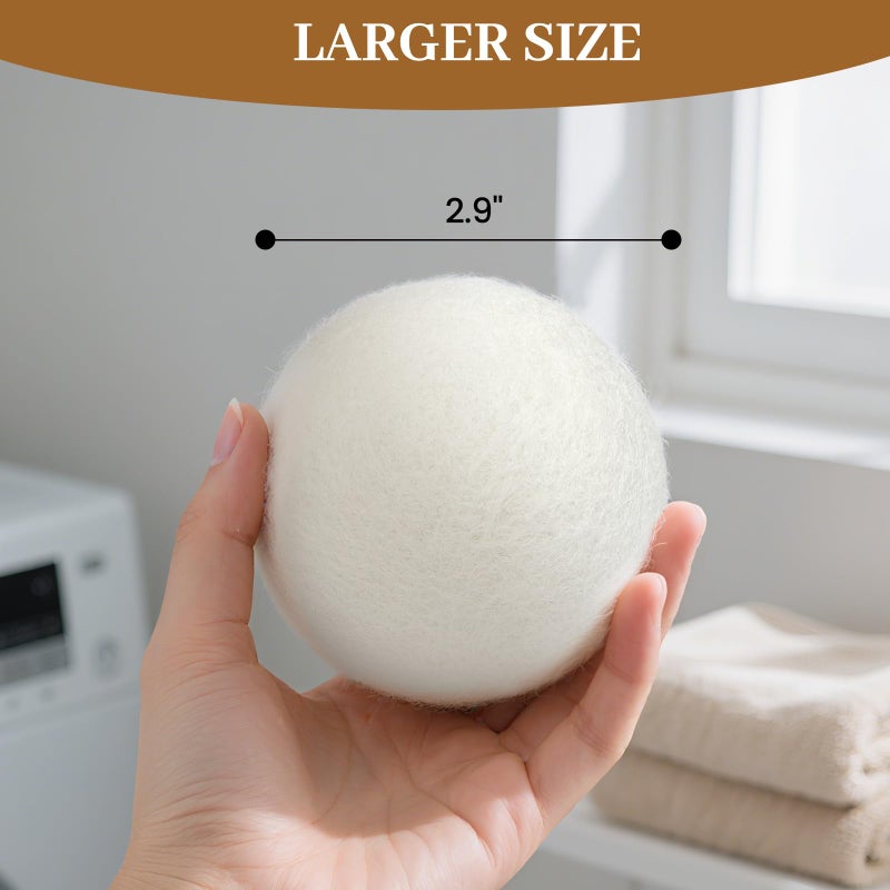 AltarreT Wool Dryer Balls Handmade 3 Pack XL, Laundry Dryer Lint Balls, Reusable New Zealand Wool Natural Fabric Softener Essentials, Replace Dryer Sheets, Wrinkles Free, Shorten Drying Time - Image 2